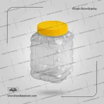 Kwadrat şəffaf plastik şüşə qab 1350 cc