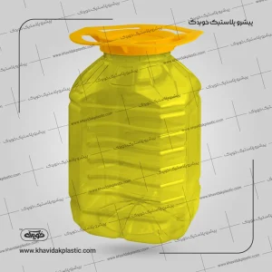 Şəffaf sarı on litrlik plastik banka (10 litr)