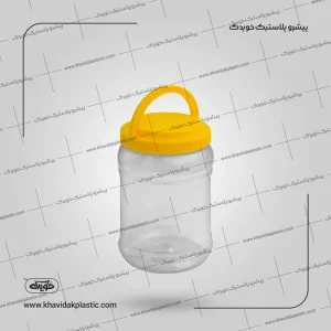 Round two-liter plastic jar (2 liters)