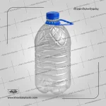 Grande bouteille en plastique transparente 3700 cc
