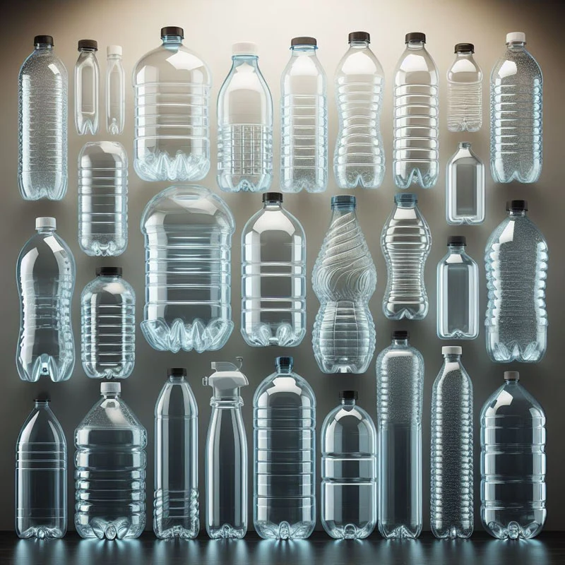 Fabrication et variété de bouteilles en plastique transparent