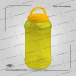 Bote de plástico transparente amarillo de cinco litros (5 litros)