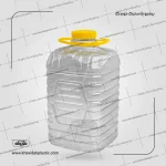 Kare plastik galon, devasa tasarım, 9500 ml + kulplu kapak ve köpük conta