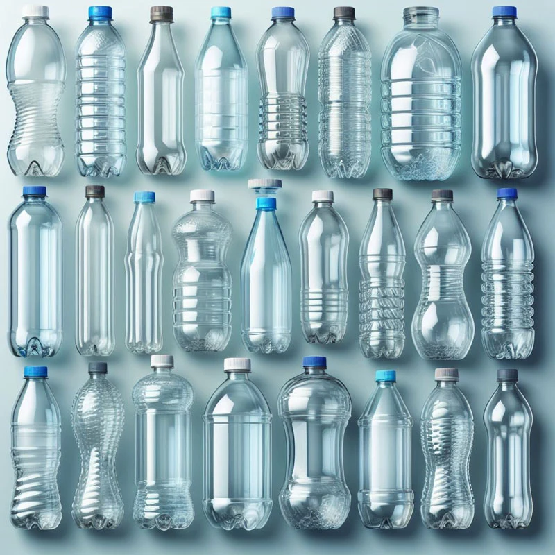 Arzon yangi bo'sh plastik butilkalarning fotosurati va tasviri
