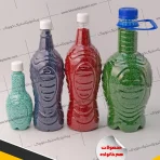 انواع بطری پلاستیکی کوزه‌ ای و خمره‌ ای شفاف در سایزهای مختلف؛ طراحی سنتی و زیبا مناسب برای بسته‌بندی دوغ گلاب و عرقیجات