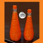 بطری پلاستیکی ۱.۵ لیتری بدنه شکل و طرح هویج شفاف پت (PET) با درب بسته - مخصوص آب هویج - طرح سه بعدی هویج