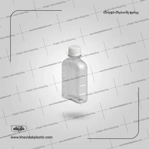 بطری پلاستیکی پت 200 سی سی کتابی تخت شفاف بادرب