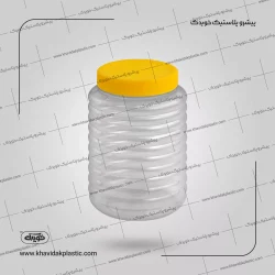 عکس و تصویر ظرف بانکه یا قوطی جار پلاستیکی پت 1350 سی سی خیار شور 2 دو کیلویی با درب
