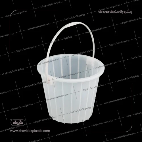 سطل ماست پلاستیکی دسته دار سفید 2000 گرمی یا دو 2 کیلویی طرح قدیم خویدک