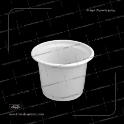 ظرف و سطل ماست و ماستی 1.5 یک و نیم کیلویی 1600 گرمی پ پ سفید شیری سنگین