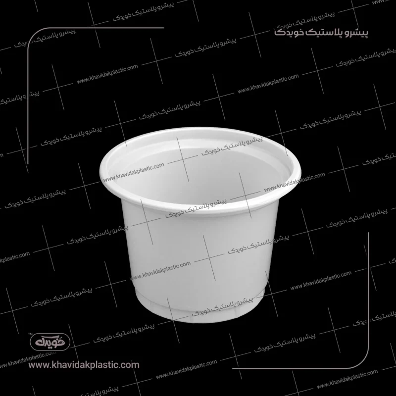 ظرف و سطل ماست و ماستی 1.5 یک و نیم کیلویی 1600 گرمی پ پ سفید شیری سنگین