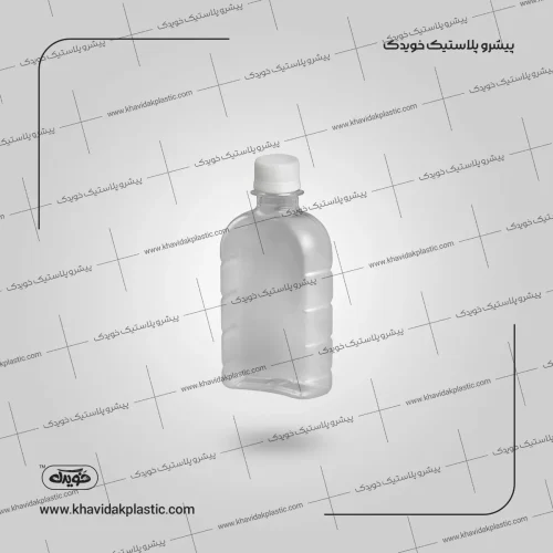 عکس بطری پلاستیکی پت 250 سی سی تخت کتابی شفاف با درب