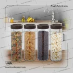 ظرف شفاف جار و جای حبوبات ترشی و خیار شور یک کیلویی