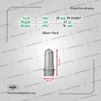 ابعاد پریفرم بطری پت دهانه 28 شورت نک 13 گرم خویدک