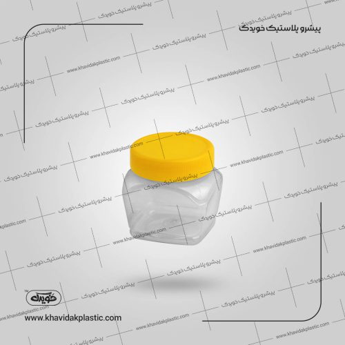 جار عسل پلاستیکی شفاف با دری