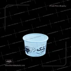 ظرف ماست یا ماستی با چاپ تک رنگ کشک به رنگ سیاه