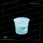 ظرف ماست یکبار مصرف با چاپ تک رنگ سبز