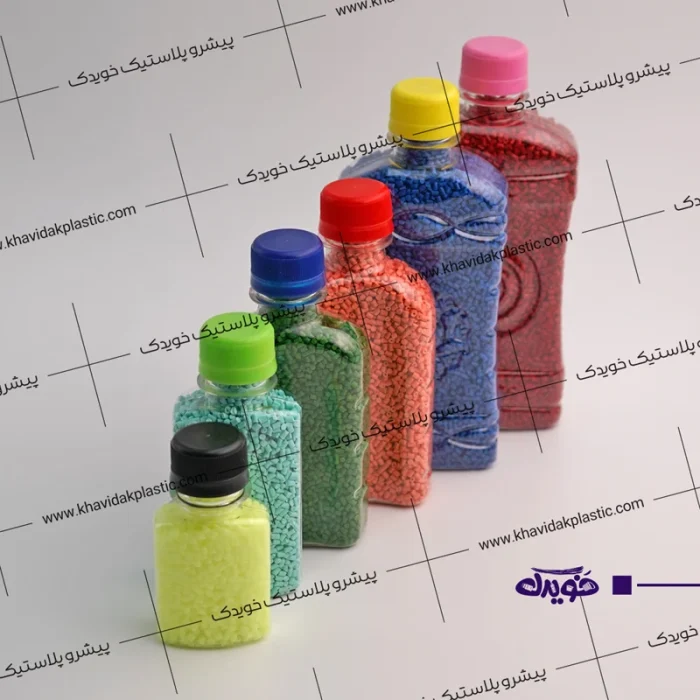 بطری تخت کتابی پت شفاف مناسب برای بستهبندی انواع شربت، عرقیجات و محصولات آرایشی-بهداشتی با قابلیت چیدمان آسان در قفسه