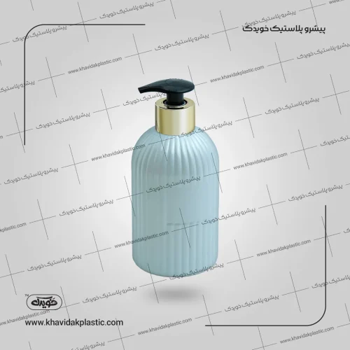 بطری ۵۰۰ سی سی جامایع رنگی طرح شِل دهانه شوینده خویدک + پمپ غلیظ پاش کروم طلائی