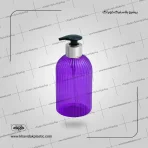 بطری جامایع ۵۰۰ سی سی رنگی طرح شِل دهانه شوینده خویدک + پمپ غلیظ پاش کروم نقره ای اصلی