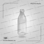 یک بطری پلاستیکی شفاف با حجم 950 سی سی و طرح شکیل و قدیمی شیر پاک