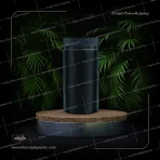 ظرف جار یا بانکه 1000 سی سی گرد استوانه ای ساده مشکی مات