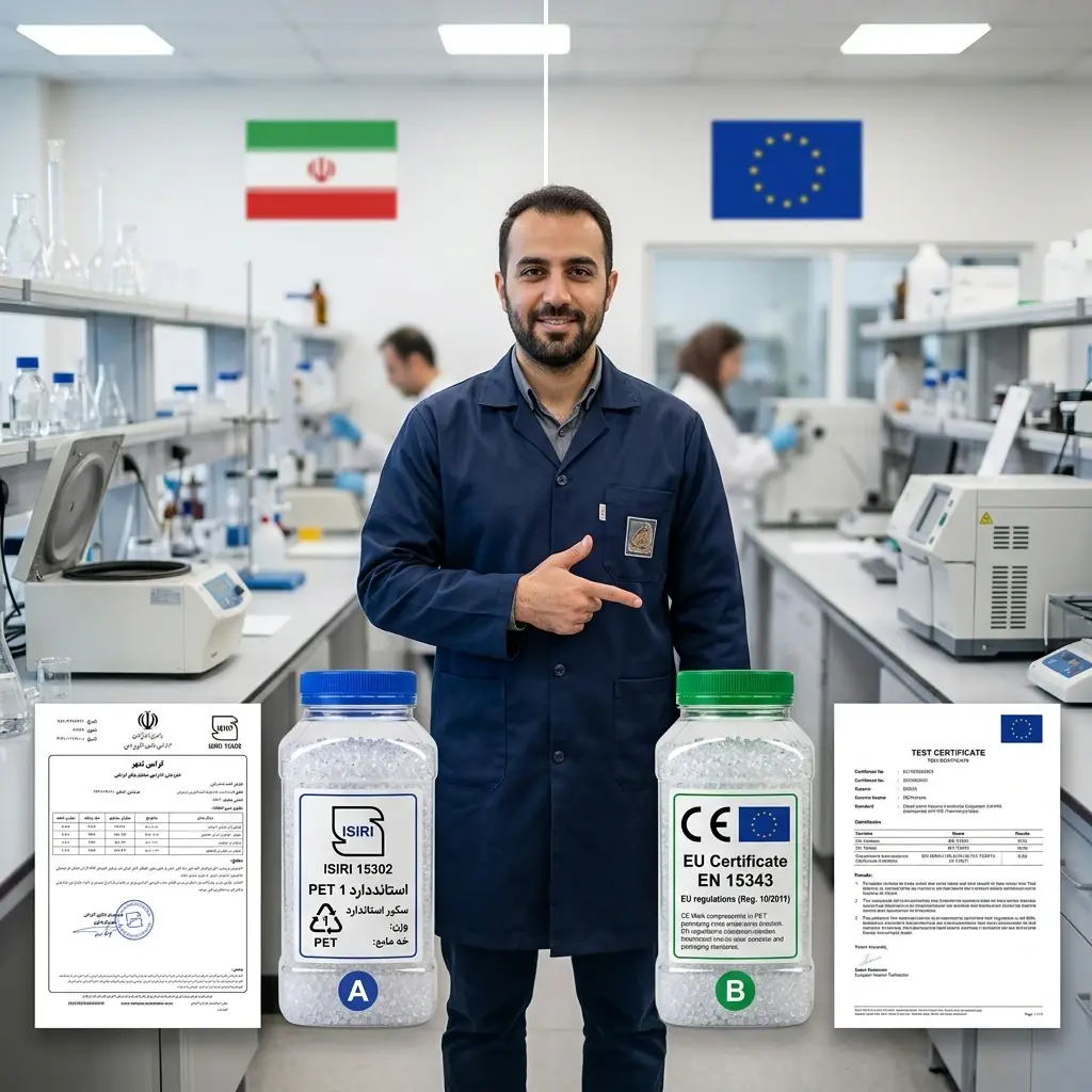 مقایسه آزمایشگاهی جار PET دارای استاندارد ایران (ISIRI) و استاندارد اتحادیه اروپا – تفاوت‌های کیفی و بهداشتی