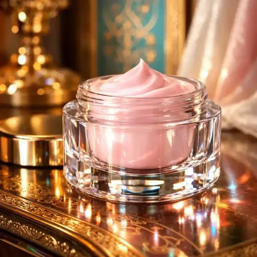 جار پت دیواره ضخیم شفاف با ظاهر شیشه‌ای در بسته‌بندی لوکس لوازم آرایشی