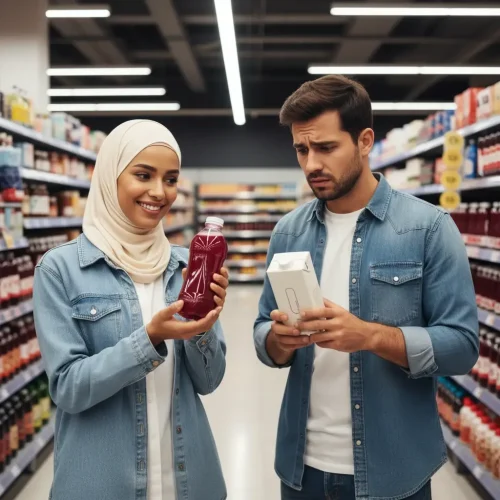 مقایسه واکنش دو خریدار به بسته‌بندی شفاف در مقابل مات – تأثیر شفافیت بر اعتماد و تمایل به خرید