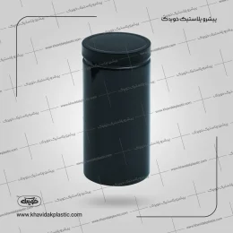 جار 1000 سی سی گرد استوانه ای ساده مشکی مات دهانه 88 میلی متر 48 گرم (سنگین) خویدک