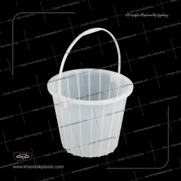 سطل ماست پلاستیکی دسته دار سفید 2000 گرمی یا دو 2 کیلویی طرح قدیم خویدک